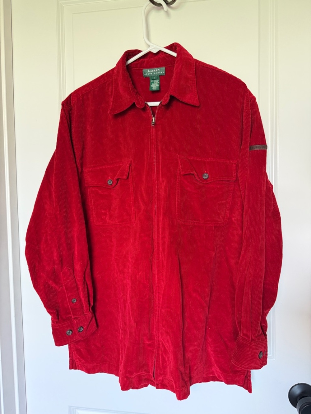 Lauren- Ralph Lauren Red Corduroy Zip Jacket